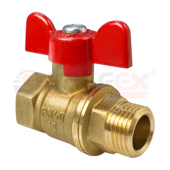 Кран шаровый латунныйVALFEX STANDART 11б27п1 вода ВР/НР Ду 20 (3/4") Ру 40 бабочка 