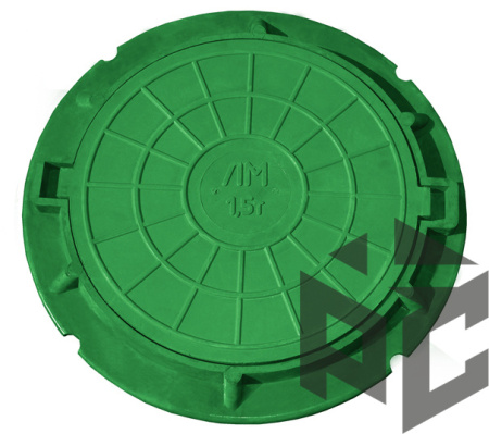 Люк полимер-песчаный Ду750 (1.5т) зеленый от производителя "Рускон"