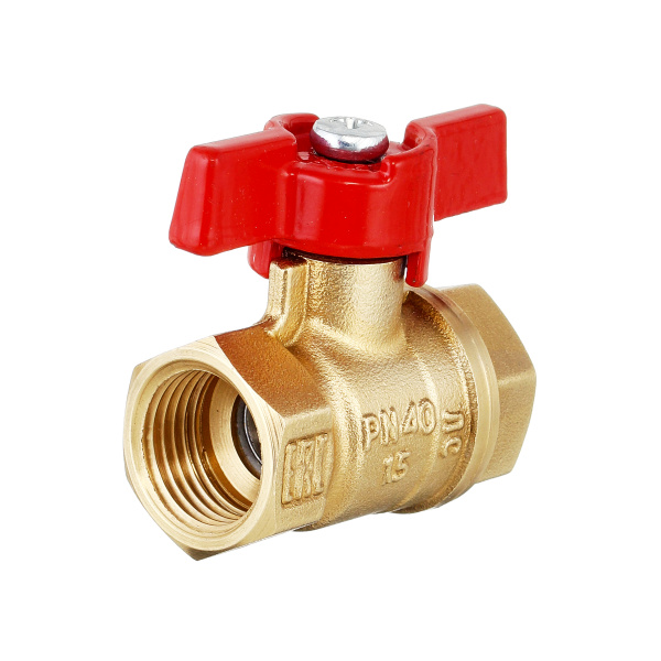 Кран шаровый латунныйБАЗ  11б27п1 вода ВР/ВР Ду 20 (3/4") Ру 40 бабочка  от производителя "Рускон"