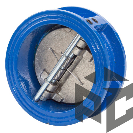 Клапан обратный чугунный двустворчатый (тип 19ч21бр) Ду 100 Ру 16 межфл  от производителя "Рускон"