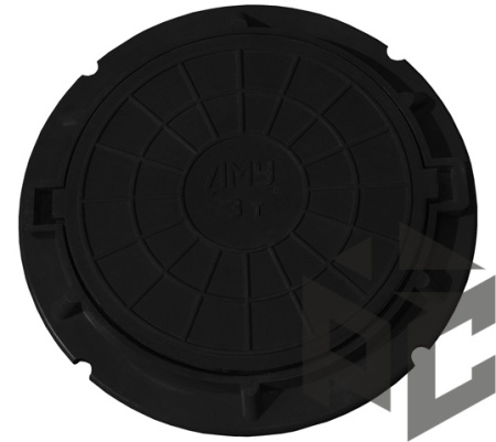 Люк полимер-песчаный Ду750 (1.5т) черный от производителя "Рускон"